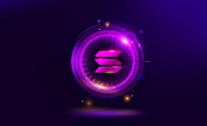 Solana or sol coin crypto currency blockchain technology a digital background abstract illustration vector.jpeg