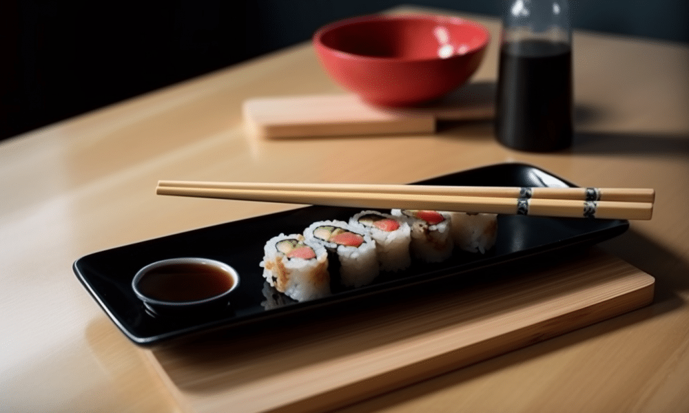 Ambcrypto sushi on the table of a restaurant with chopsticks wa 0925c9fb 8029 432f a410 004828638f12 1000x600.png