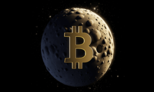 Ambcrypto bitcoin logo floating like the moon in the night sky. df661e29 7195 48ae ae03 529b9cb26d1e 1200x900 1000x600.png