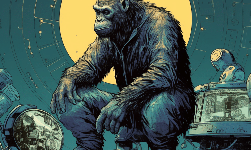 Ambcrypto ape holding a coin while sitting on a whale cyber pun e97f8a8d ae15 442a abca 81109fb9e749 1 1000x600.png