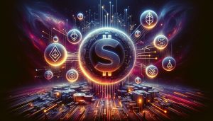Dall·e 2023 12 12 16.37.56 Create A Hyperrealistic And Dynamic Tech Publication Cover Image In Landscape Orientation Focusing Exclusively On Stablecoins. Envision A Futuristic .jpg