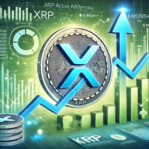 Dall·e 2024 10 25 17.06.04 A Digital Illustration Showing Xrp Active Addresses Reaching A 6 Month Pe.jpeg